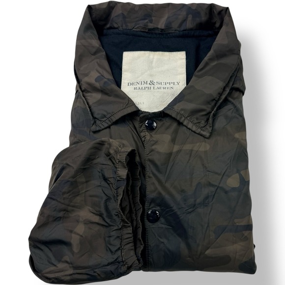 Denim & Supply Ralph Lauren Camouflage Nylon Snap Jacket Men's Size 2XL US Flag - Picture 1 of 7